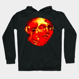 Scary Skull With Muscles And Eyeball. Hoodie